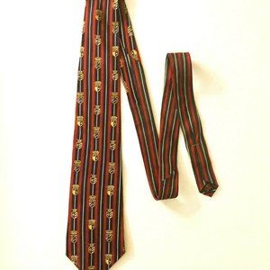 Vintage Tommy Hilfiger Blue Red Striped Tie 4"